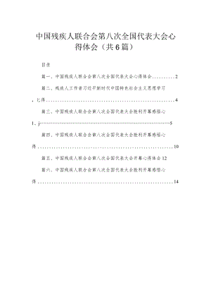 （6篇）中国残疾人联合会第八次全国代表大会心得体会.docx