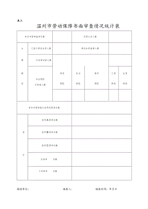 表三温州市劳动保障书面审查情况统计表.docx