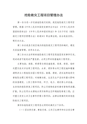 抢险救灾工程项目管理办法.docx