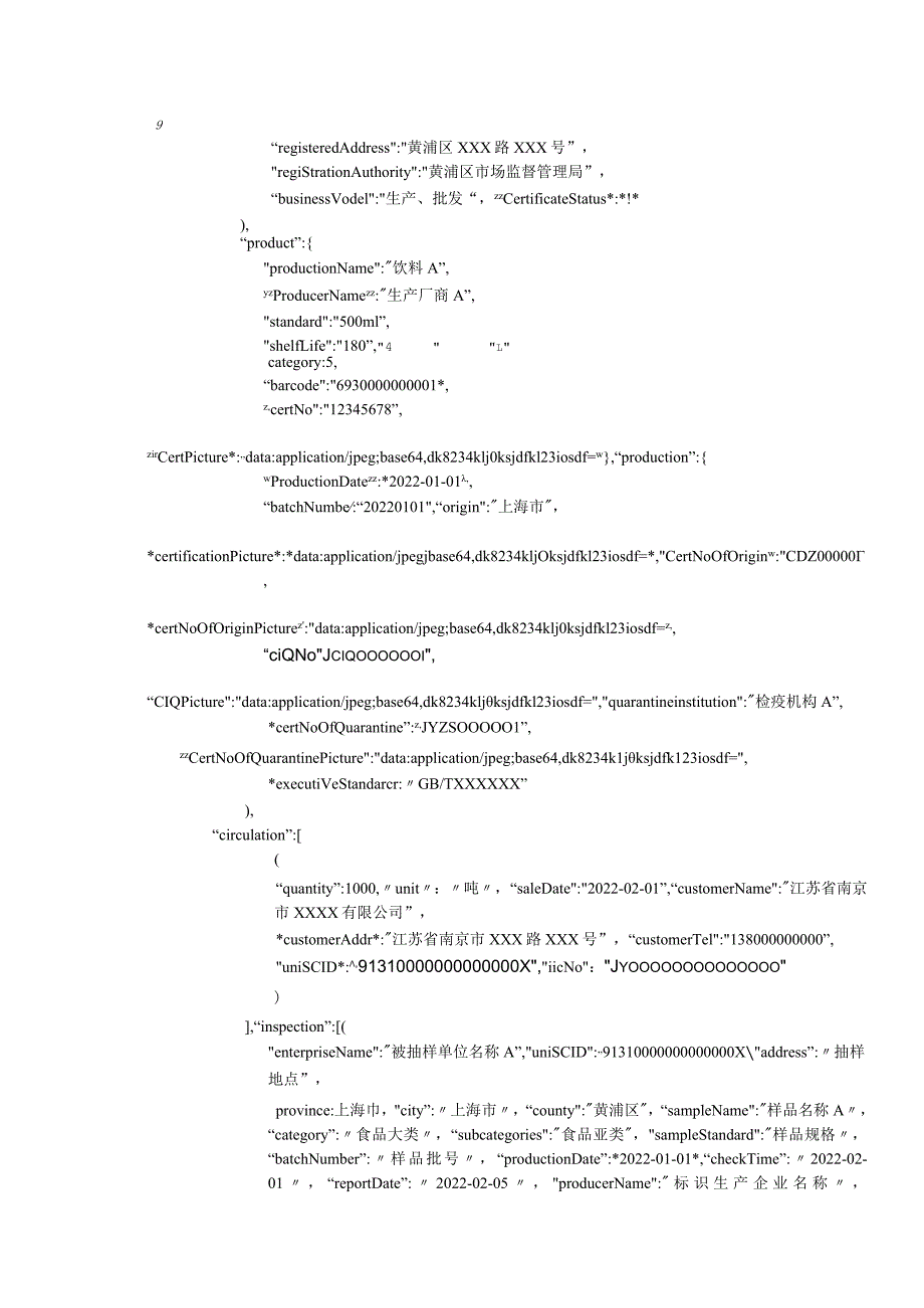 长三角食品安全信息平台追溯数据接口JSON格式数据示例.docx_第3页