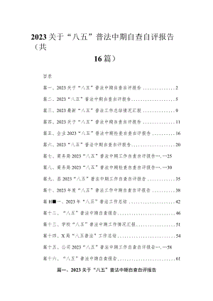 2023关于“八五”普法中期自查自评报告（16篇）.docx