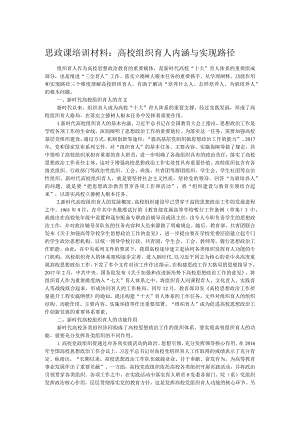 思政课培训材料：高校组织育人内涵与实现路径.docx