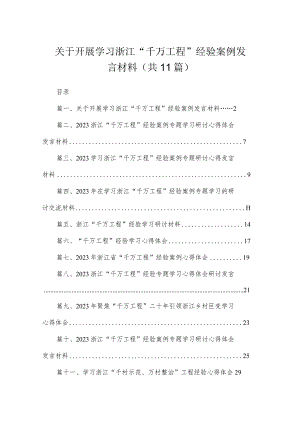 2023关于开展学习浙江“千万工程”经验案例发言材料（共11篇）.docx