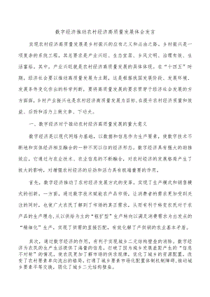 数字经济推动农村经济高质量发展体会发言.docx