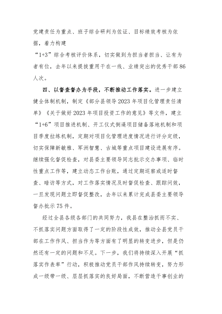 关于整治抓而不实、不抓落实 问题工作开展情况的报告(二篇).docx_第3页