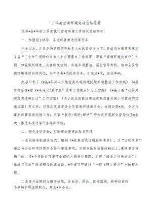 三季度营商环境突破总结经验.docx