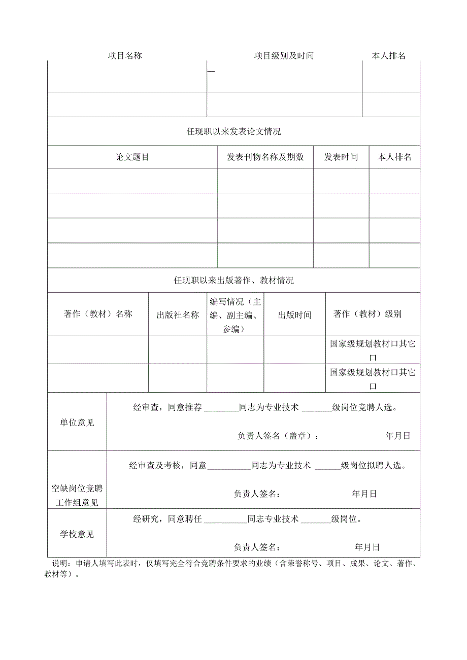 郑州铁路职业技术学院专业技术级空缺岗位竞聘申请表.docx_第2页