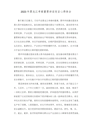 （2篇）2023年黑龙江考察重要讲话发言心得体会.docx