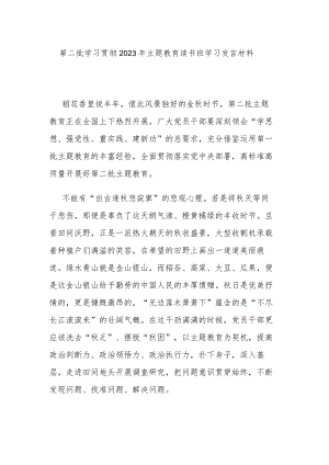 第二批学习贯彻2023年主题教育读书班学习发言材料.docx