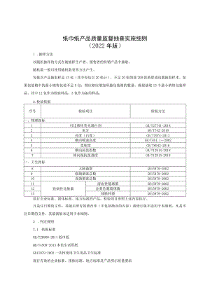 纸巾纸产品质量监督抽查实施细则（2022年版）.docx