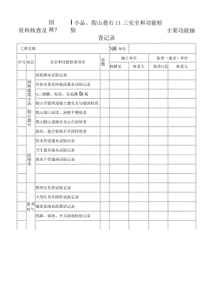 园林建筑小品、假山叠石工程安全和功能检验资料核查及主要功能抽查记录.docx