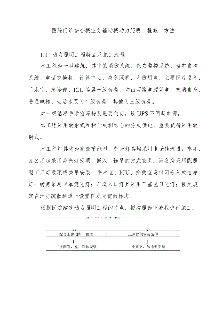 医院门诊综合楼业务辅助楼动力照明工程施工方法.docx_第1页