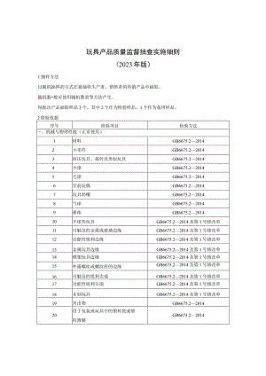 玩具产品质量监督抽查实施细则（2023版）.docx