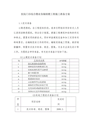 医院门诊综合楼业务辅助楼工程施工准备方案.docx