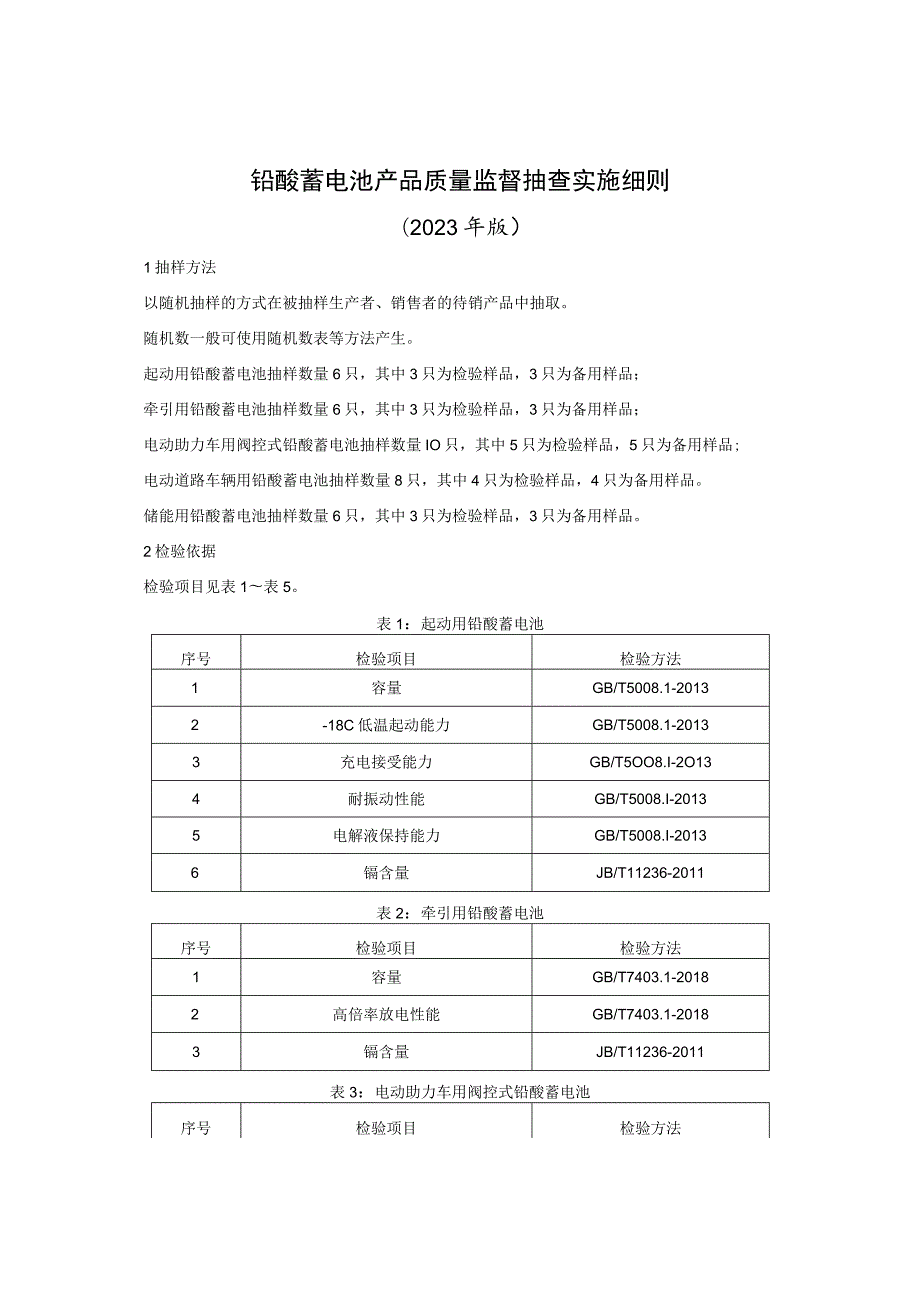 铅酸蓄电池产品质量监督抽查实施细则（2023年版）.docx_第1页