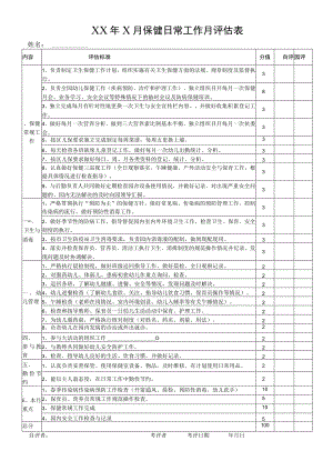 保健日常工作月评估表.docx