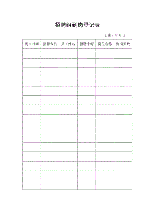 招聘组到岗登记表.docx