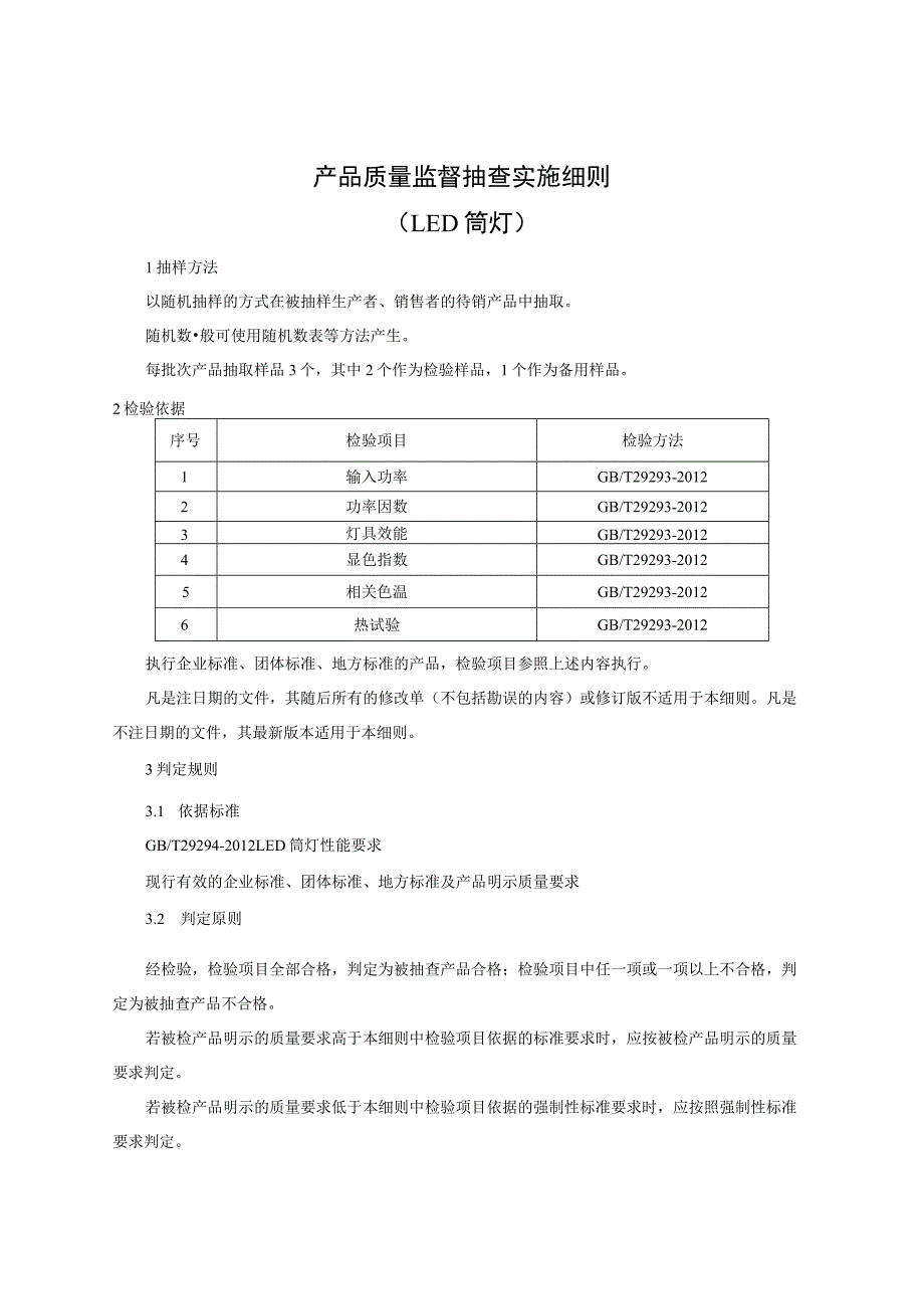 产品质量省级监督抽查实施细则 LED筒灯.docx_第1页