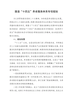 陇县“十四五”养老服务体系专项规划.docx