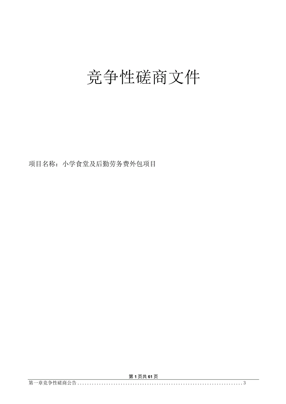 小学食堂及后勤劳务费外包项目招标文件.docx_第1页