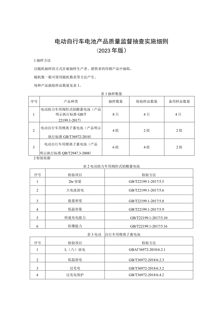 电动自行车电池产品质量监督抽查实施细则（2023年版）.docx_第1页