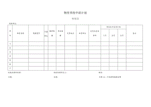 物资季度申请计划.docx