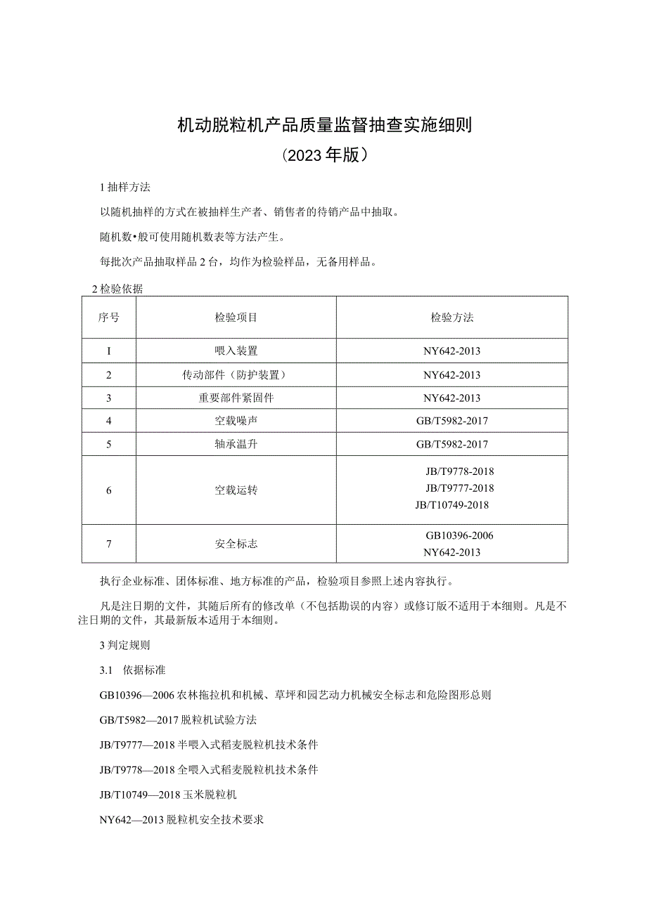 机动脱粒机产品质量省级监督抽查实施细则（2023年版）.docx_第1页