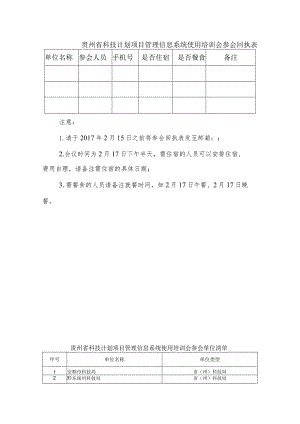 贵州省科技计划项目管理信息系统使用培训会参会回执表.docx