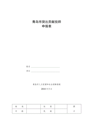 青岛市突出贡献技师申报表.docx