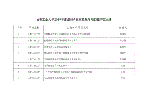 长春工业大学2019年度虚拟仿真实验教学项目推荐汇总表.docx