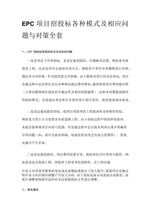 EPC项目招投标各种模式及相应问题与对策全套.docx