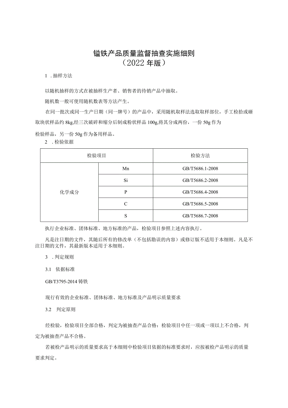 锰铁产品质量监督抽查实施细则（2022年版）.docx_第1页