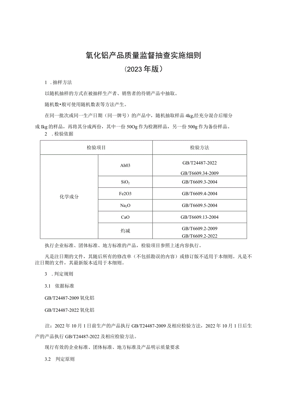 氧化铝产品质量监督抽查实施细则（2023年版）.docx_第1页