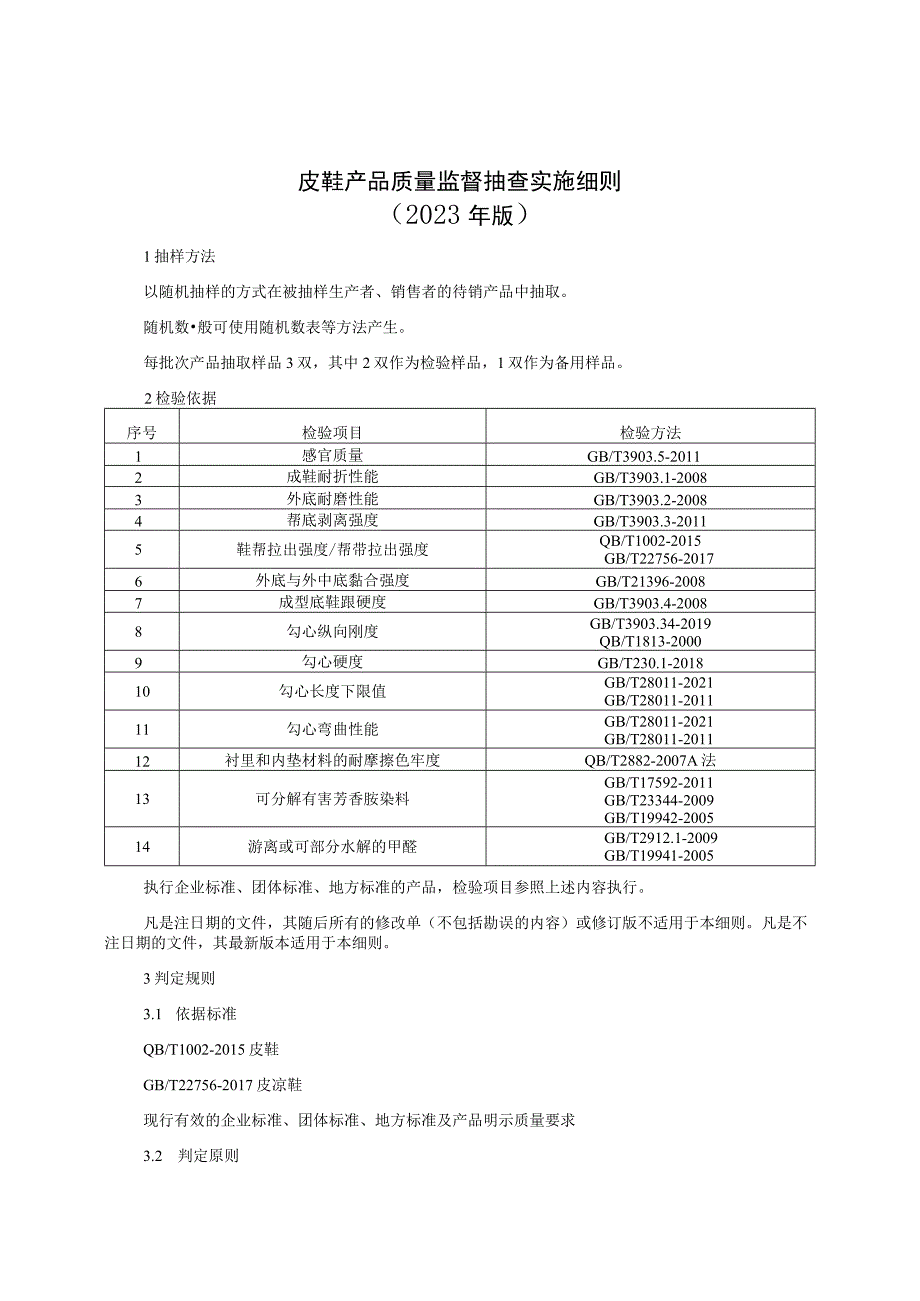 皮鞋产品质量监督抽查实施细则（2023年版）.docx_第1页