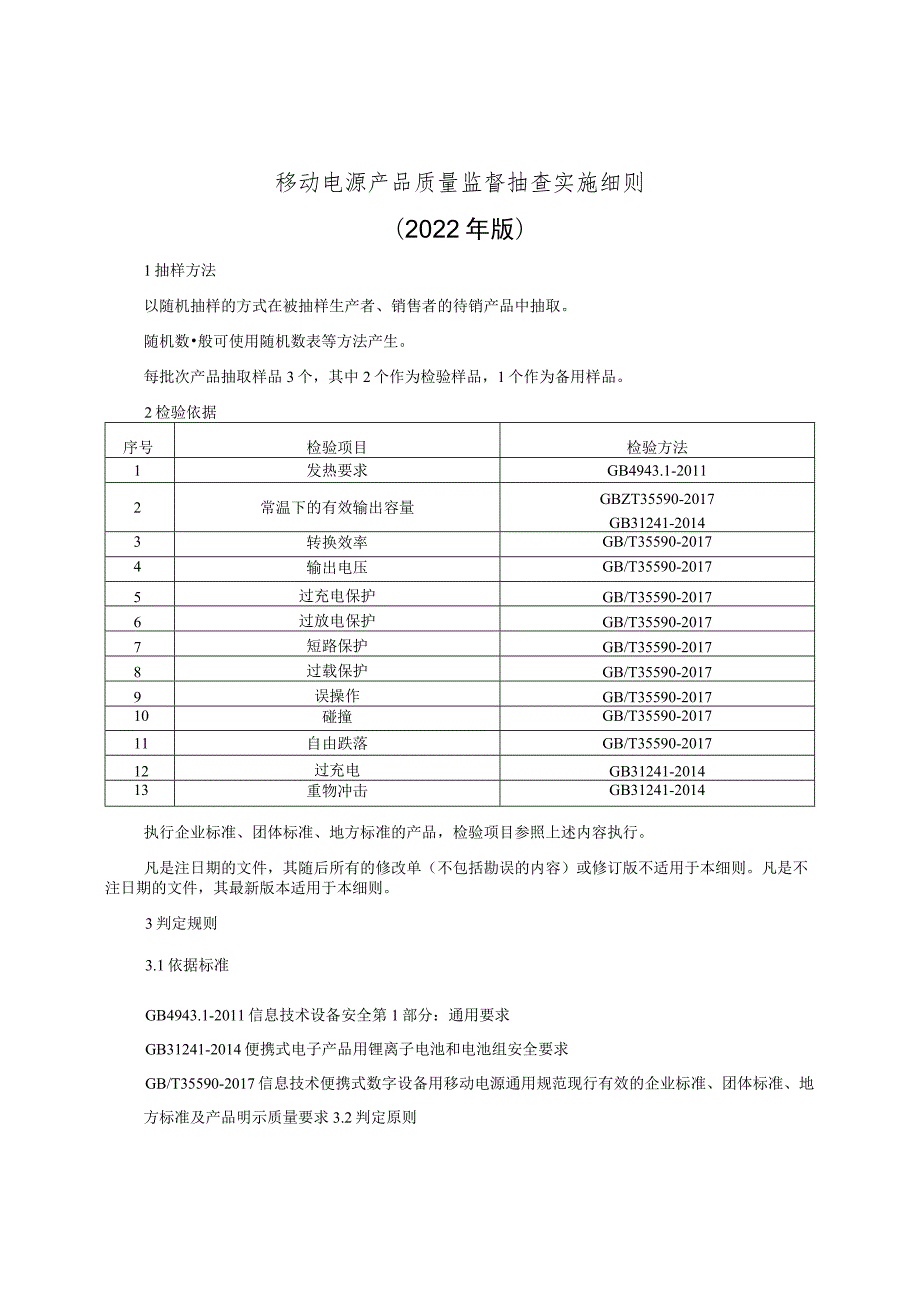 移动电源产品质量监督抽查实施细则（2022年版）.docx_第1页