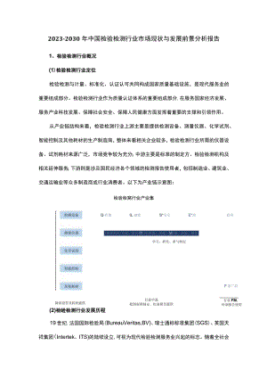 2023-2030年中国检验检测行业市场现状与发展前景分析报告.docx