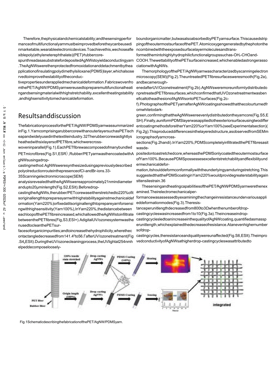 Wearable electronics for heating and sensing based on a multifunctional PET silver nanowire PDMS yarn.docx_第3页