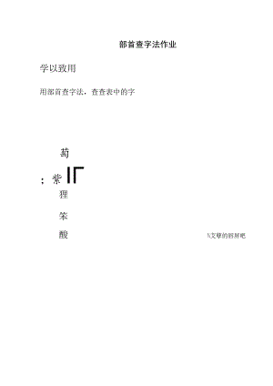 部首查字法作业学以致用.docx