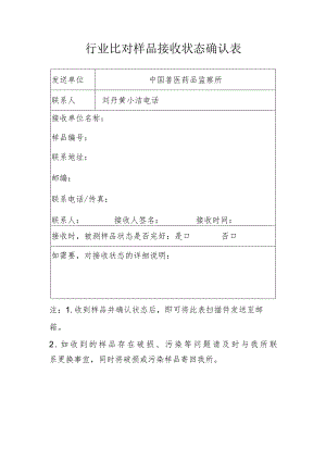 行业比对样品接收状态确认表.docx