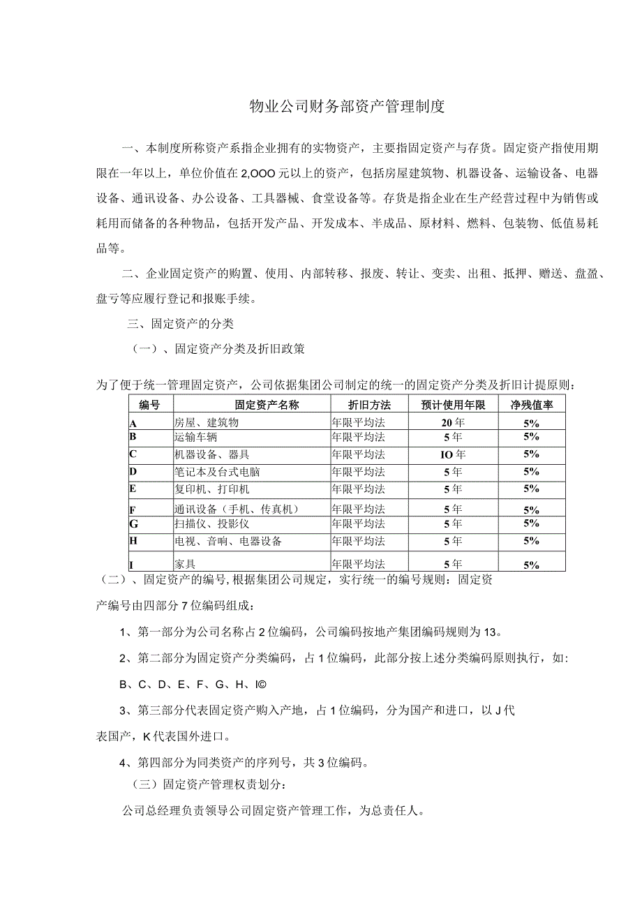 物业公司财务部资产管理制度.docx_第1页