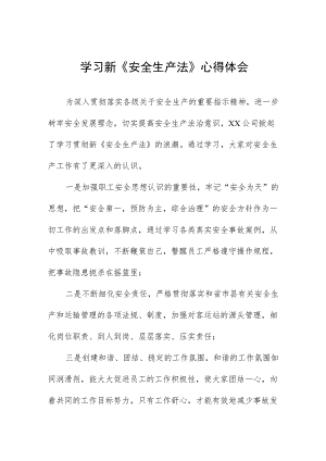 公交客运公司学习新《安全生产法》心得感悟十三篇.docx