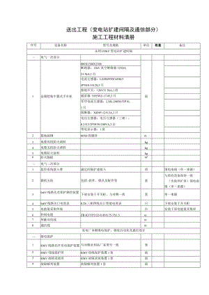 送出工程变电站扩建间隔及通信部分施工工程材料清册.docx