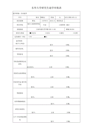 退学类别自动退学东华大学研究生退学审批表.docx