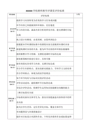 学校教师教学评课堂评价标准.docx