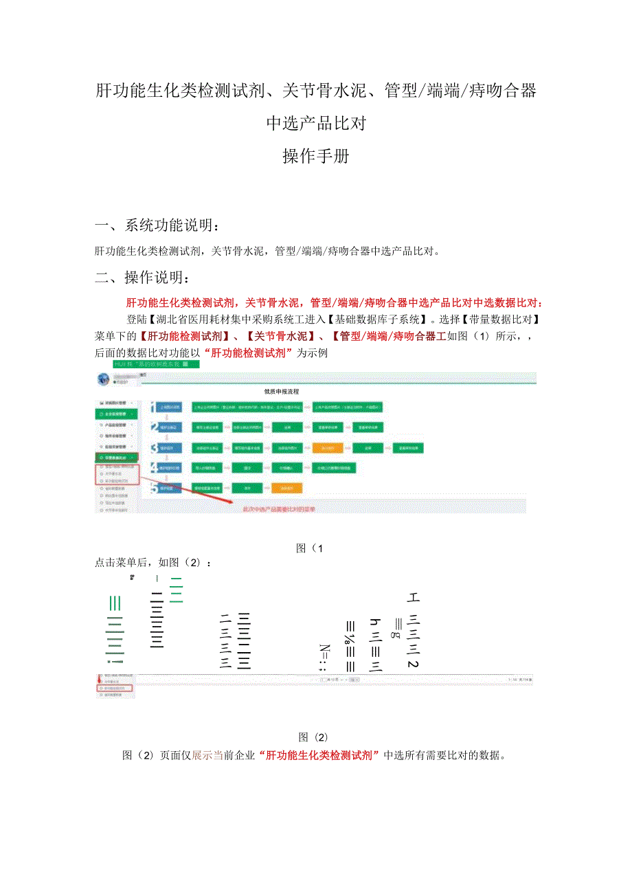 肝功能生化类检测试剂、关节骨水泥、管型端端痔吻合器中选产品比对操作手册.docx_第1页