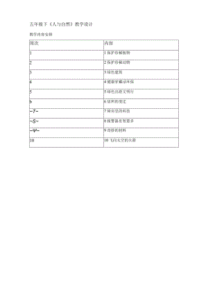 五年级下《人与自然》全册教案教学设计.docx