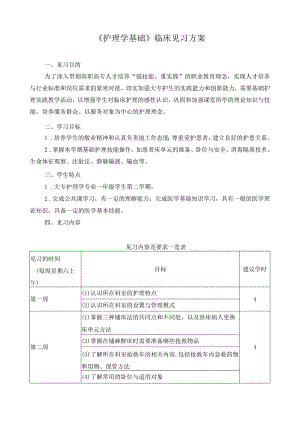 《护理学基础》临床见习方案.docx