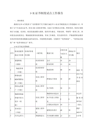 1+X证书制度试点工作报告.docx