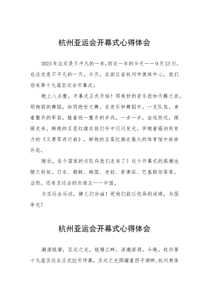 关于2023杭州亚运会开幕式的心得体会十三篇.docx