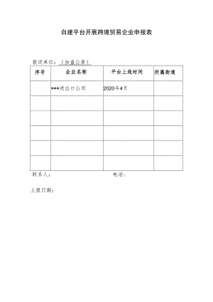 自建平台开展跨境贸易企业申报表.docx